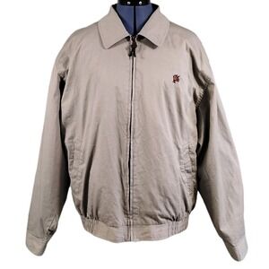 Madison Creek Outfitters Mens Beige Bomber Jacket Lightweight XXL 90s Grandpa